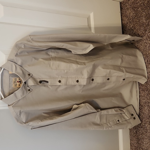 RedHead Men's button down shirt, brown/stone plaid, wrinkle free, size xl - Picture 1 of 6